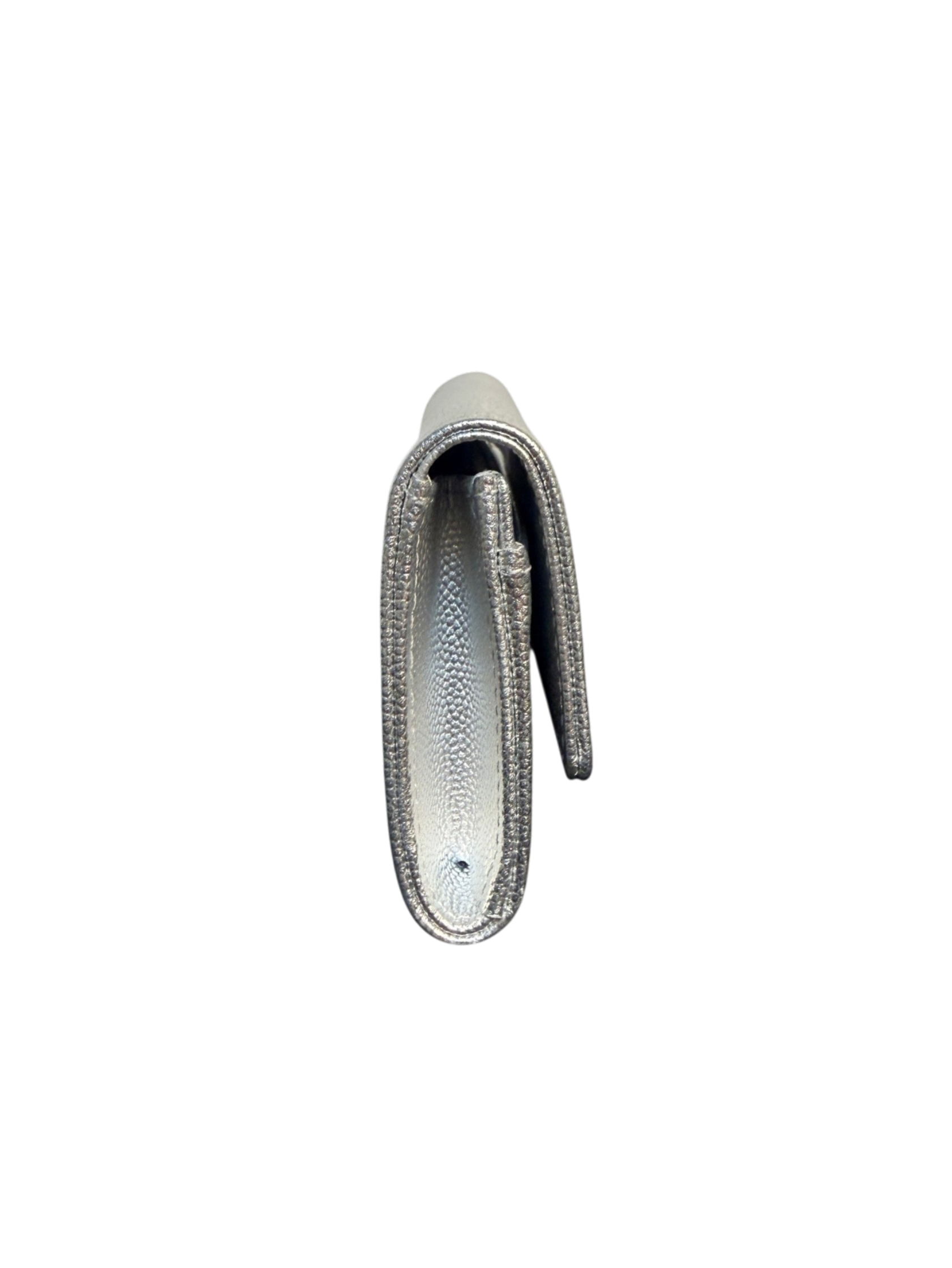 Chanel Silver Caviar Metallic Wallet