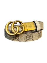 Gucci GG Marmont Supreme Monogram Thin Belt with Gold Buckle