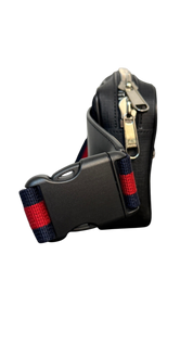 Gucci GG Supreme Soft Zip Black and Red Canvas Belt Bag