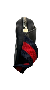 Gucci GG Supreme Soft Zip Black and Red Canvas Belt Bag