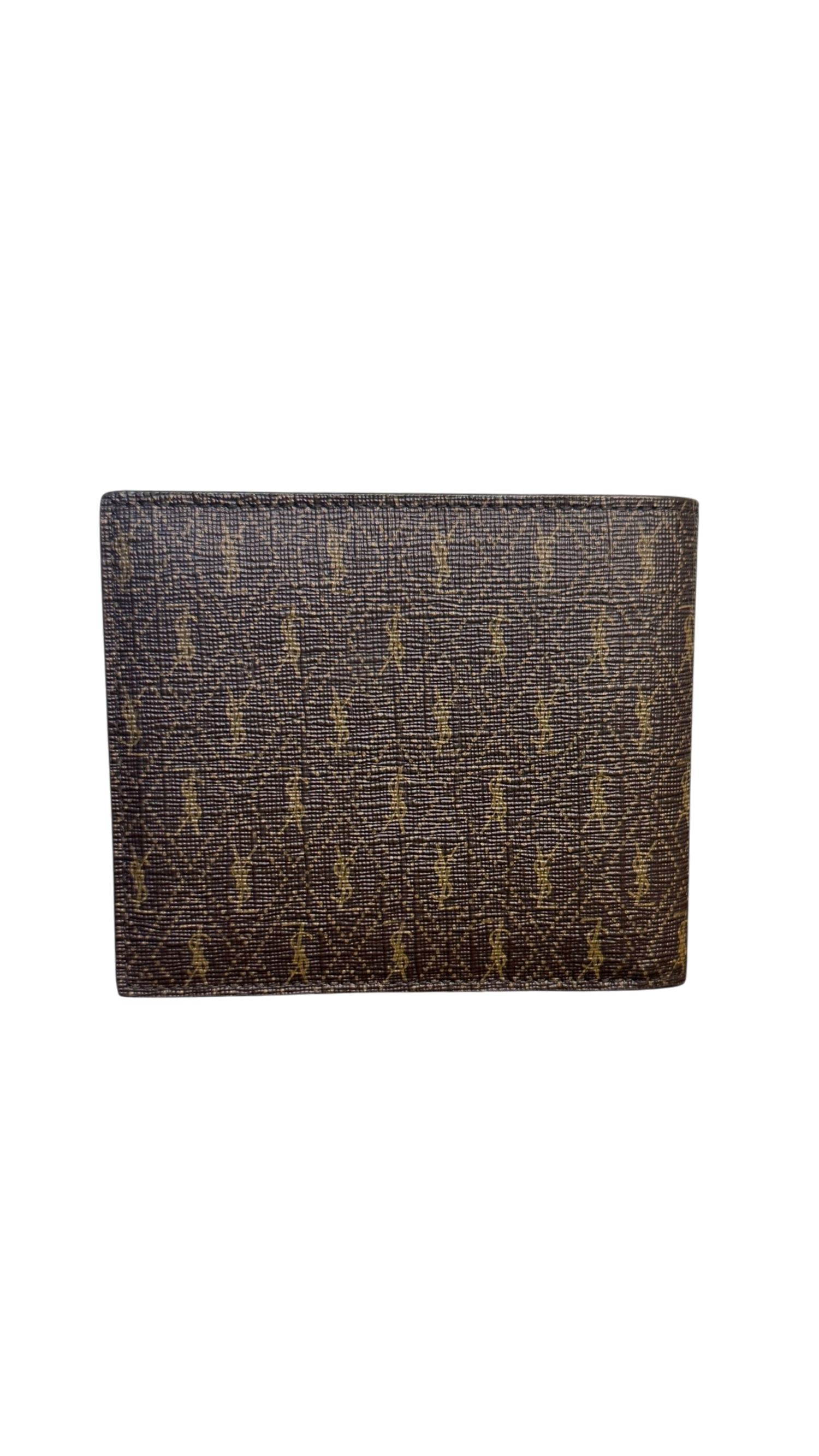 Saint Laurent Monogram Leather-Trimmed Coated Canvas Bifold Wallet