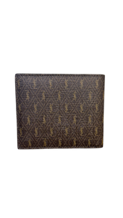 Saint Laurent Monogram Leather-Trimmed Coated Canvas Bifold Wallet