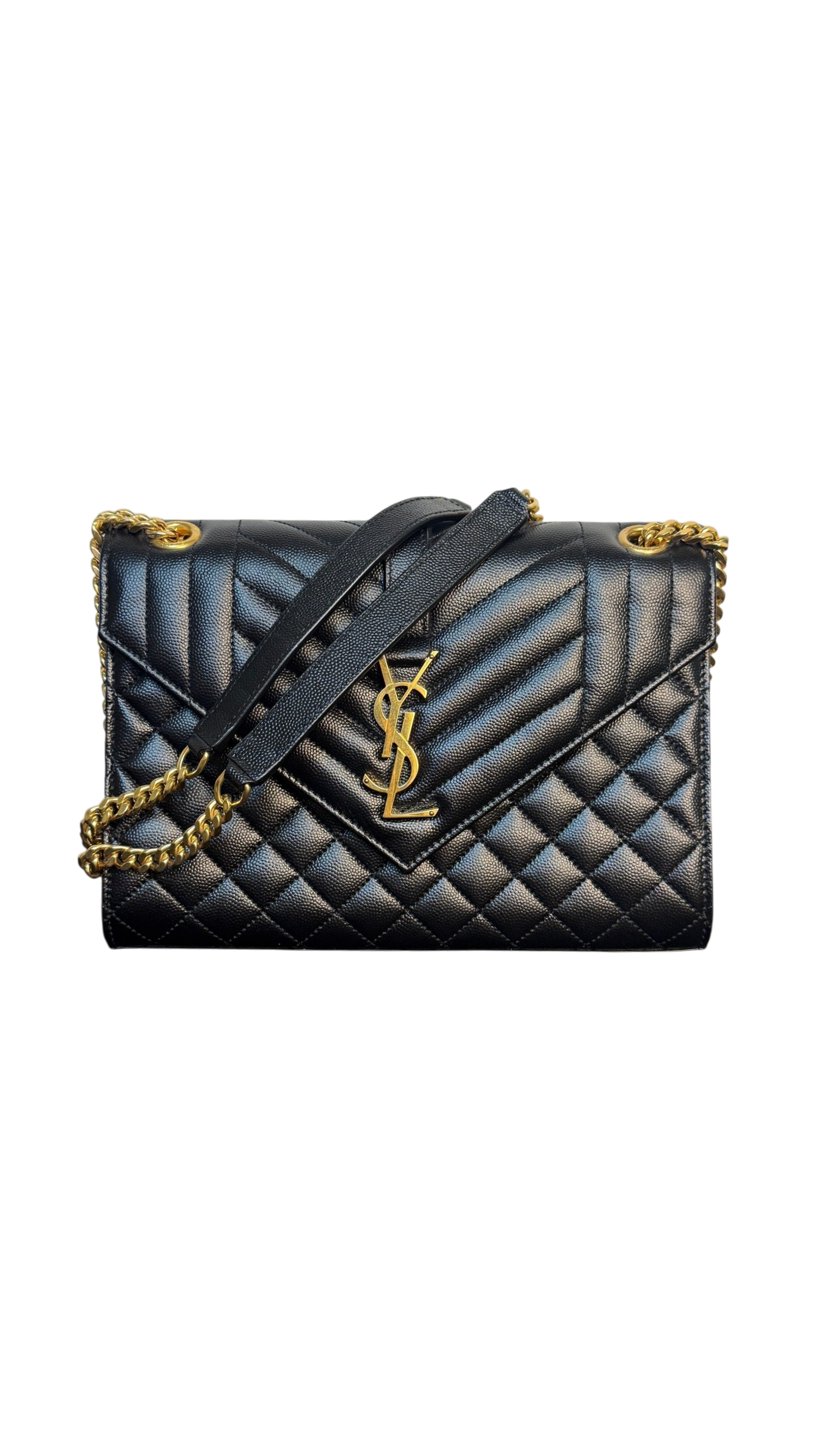 Saint Laurent Envelope Medium Matelassé Quilted Shoulder Bag