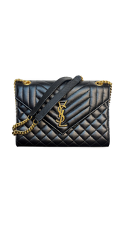 Saint Laurent Envelope Medium Matelassé Quilted Shoulder Bag