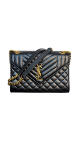 Saint Laurent Envelope Medium Matelassé Quilted Shoulder Bag