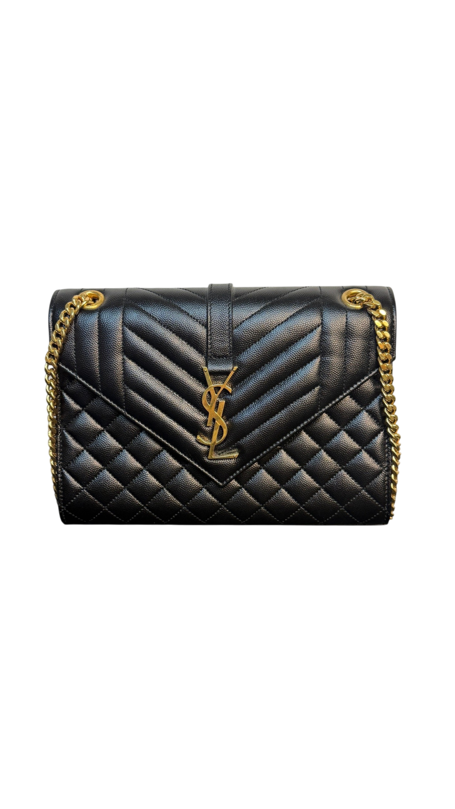 Saint Laurent Envelope Medium Matelassé Quilted Shoulder Bag
