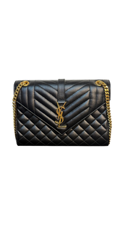 Saint Laurent Envelope Medium Matelassé Quilted Shoulder Bag