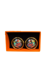 Hermes Vintage Enamel Clip-On Earrings