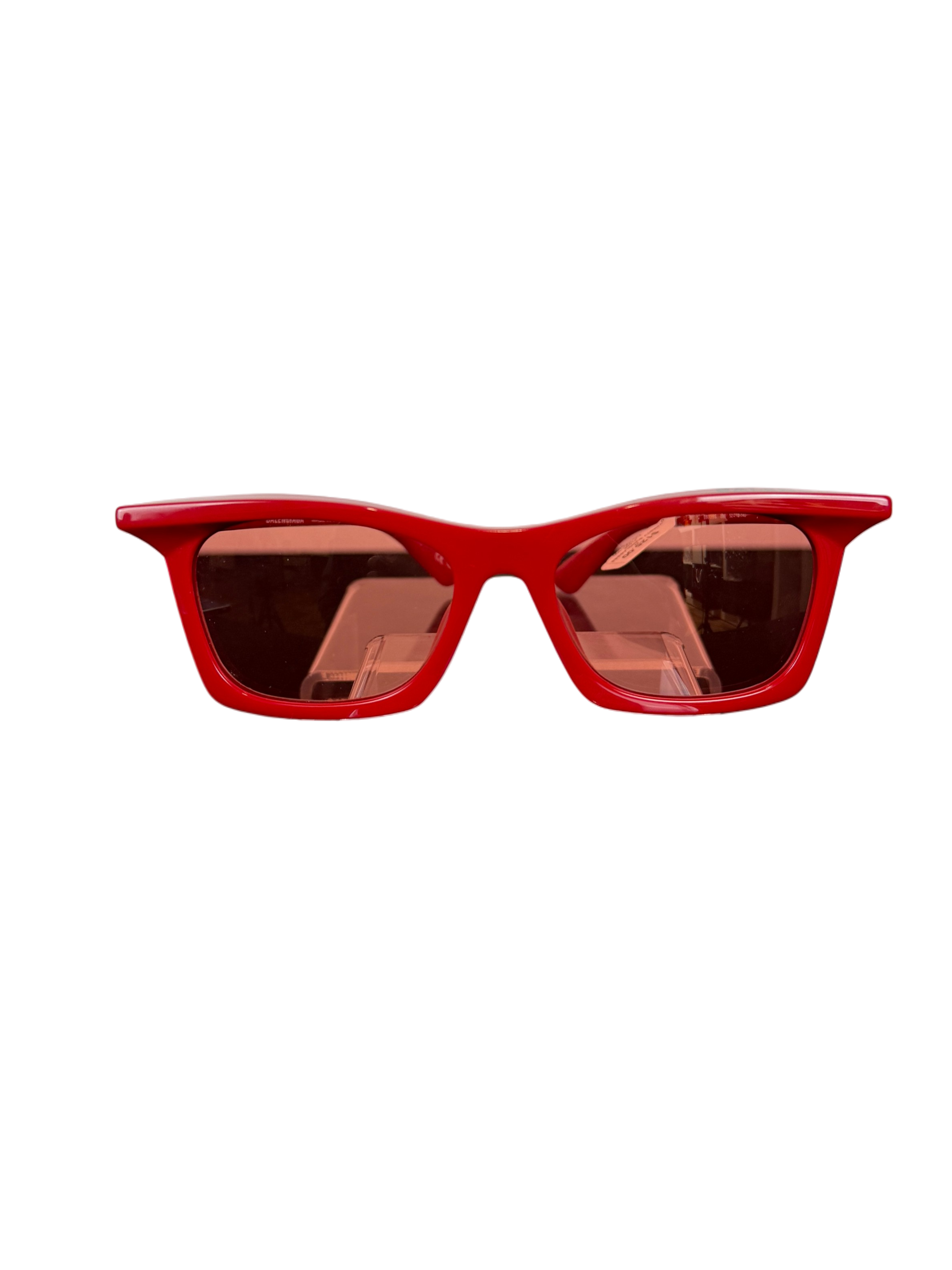 Balenciaga BB0099S 006 Red Rectangular Sunglasses