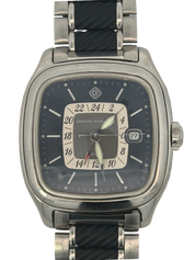 David Yurman Thoroughbred Dual Time GMT Watch Stainless Steel Black Dial T306-dst