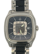 David Yurman Thoroughbred Dual Time GMT Watch Stainless Steel Black Dial T306-dst