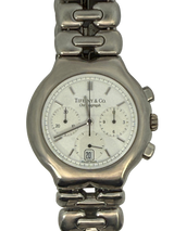 Tiffany & Co. Swiss Made Chronograph Watch Metal Silver Dial