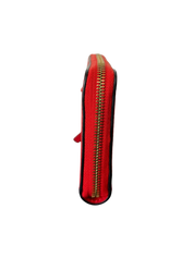 Versace Red Leather LA Medusa Long Zipped Wallet