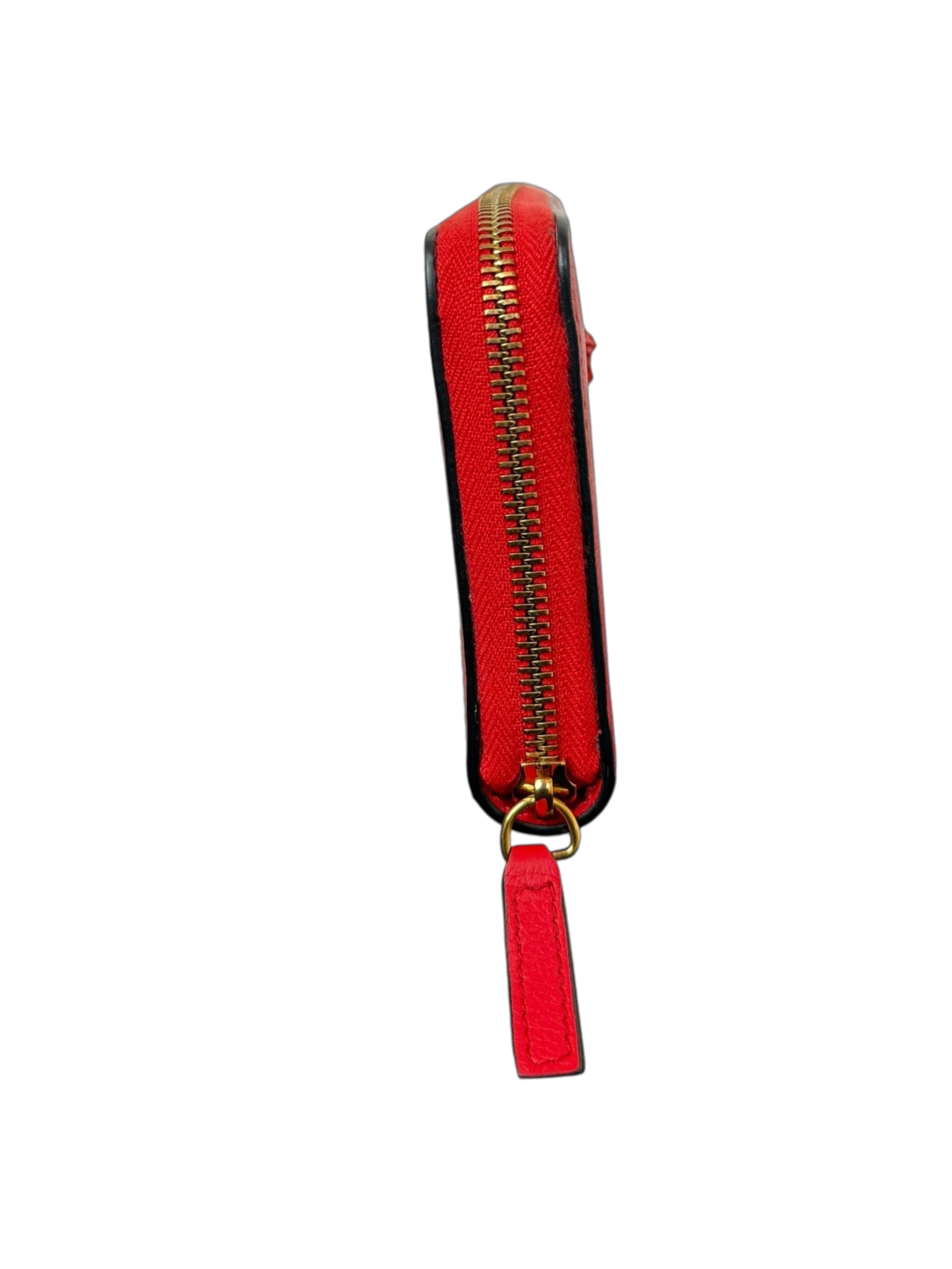 Versace Red Leather LA Medusa Long Zipped Wallet