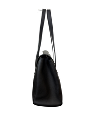 Versace Black Leather LA Medusa Large Black Handbag