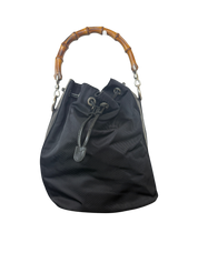 Vintage Gucci Bamboo Nylon Bucket Bag