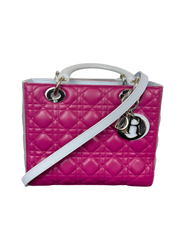 Dior Lady Dior Medium Tricolor Lambskin Cannage Handbag