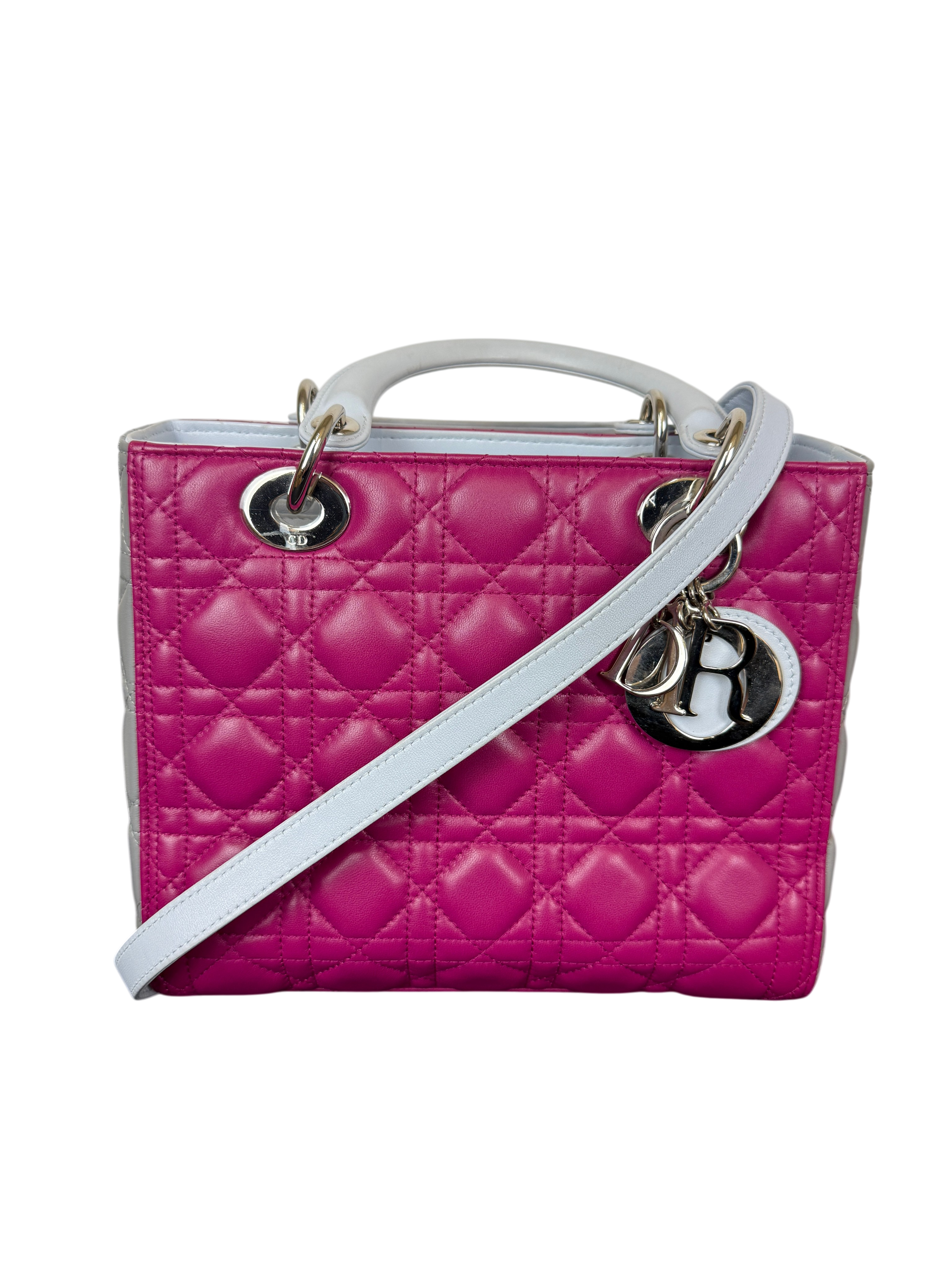 Dior Lady Dior Medium Tricolor Lambskin Cannage Handbag