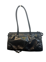 Prada Bonnie Medium Black Leather Handbag