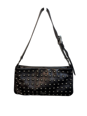 Prada Nappa Borchie Black Leather Studded Shoulder Bag