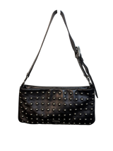 Prada Nappa Borchie Black Leather Studded Shoulder Bag