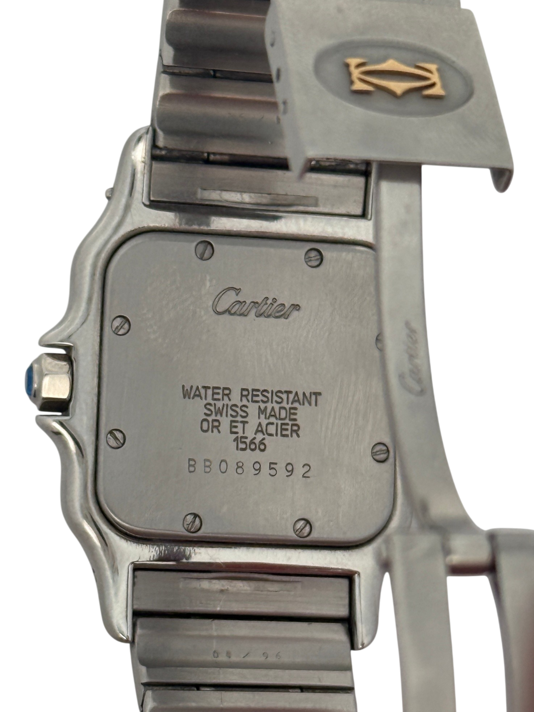 Cartier Santos Galbée Stainless Steel & 18K Yellow Gold Quartz Watch 29mm Stainless Steel, 18k Yellow Gold Ivory Dial 2961