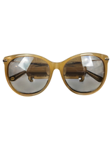 GG 3771/S Cat Eye Sunglasses with Bamboo Arms and Brown Gradient Lenses Gucci