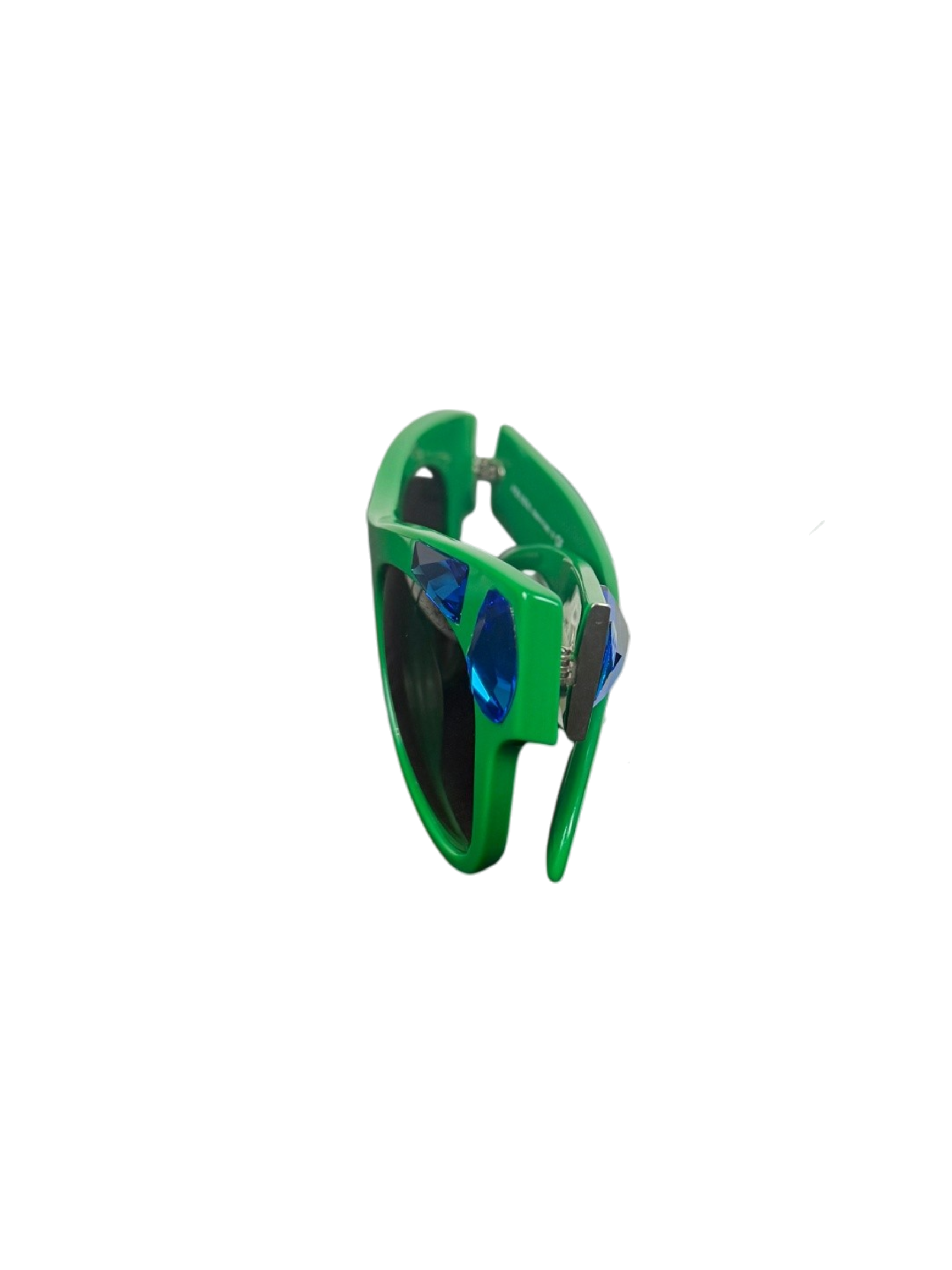 Prada SPR 22Q Green Sunglasses with Blue Crystal Accents