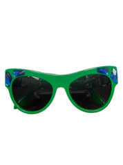 Prada SPR 22Q Green Sunglasses with Blue Crystal Accents