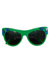 Prada SPR 22Q Green Sunglasses with Blue Crystal Accents