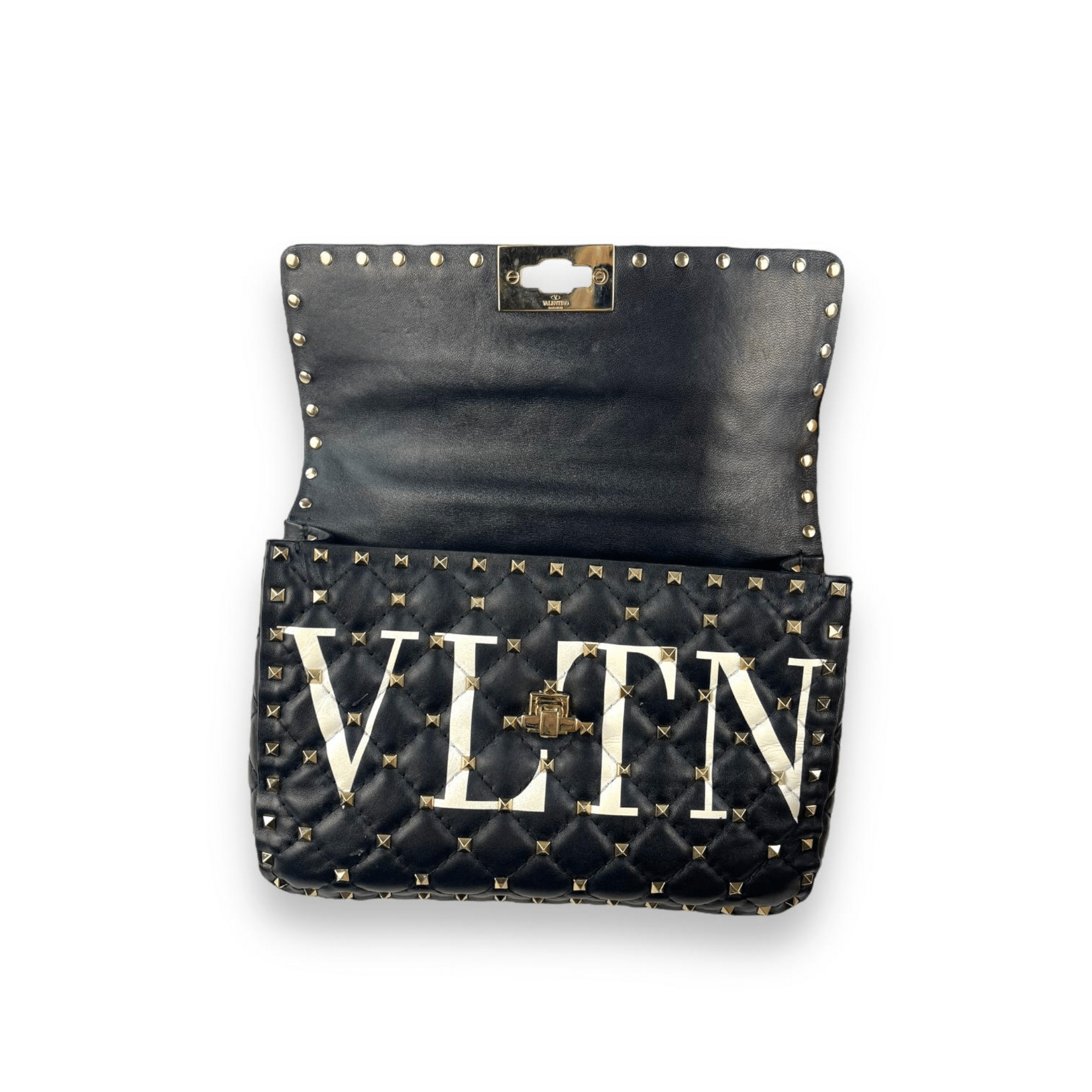 Valentino Rockstud Quilted Top Handle Bag