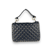 Valentino Rockstud Quilted Top Handle Bag