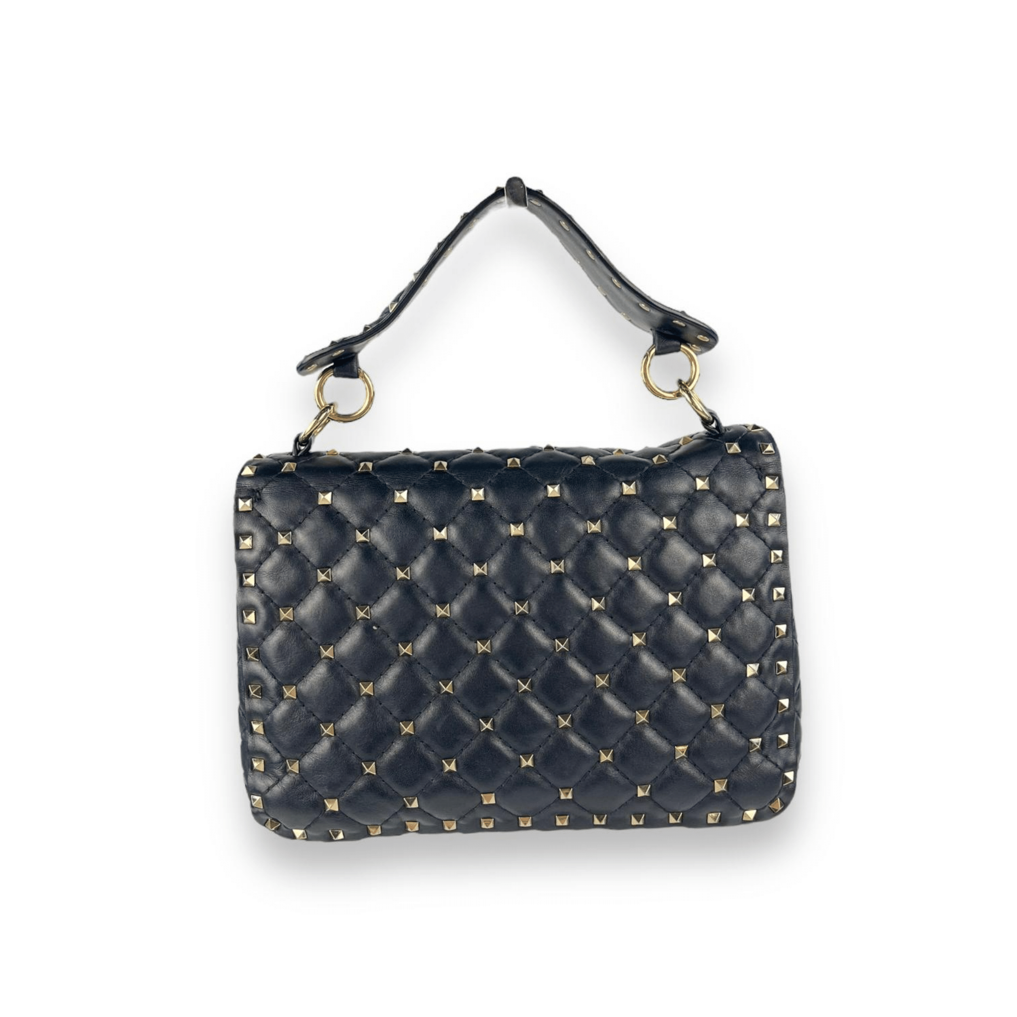 Valentino Rockstud Quilted Top Handle Bag