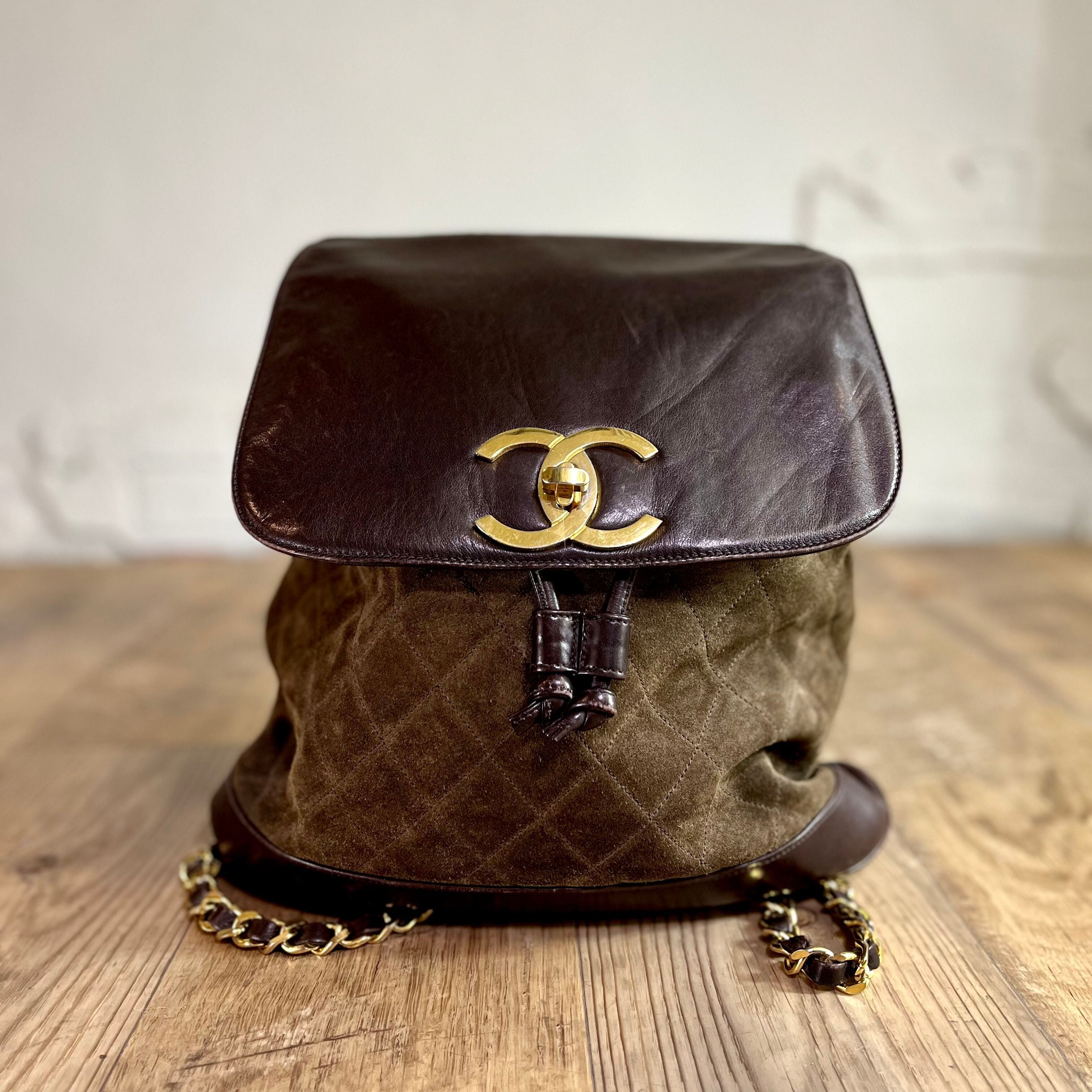 buy leather suede retro backpack Vintage Chanel Suede Backpack – The Luxury Exchange PDX