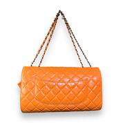 Chanel Orange Drawstring Quilted Classic Flap