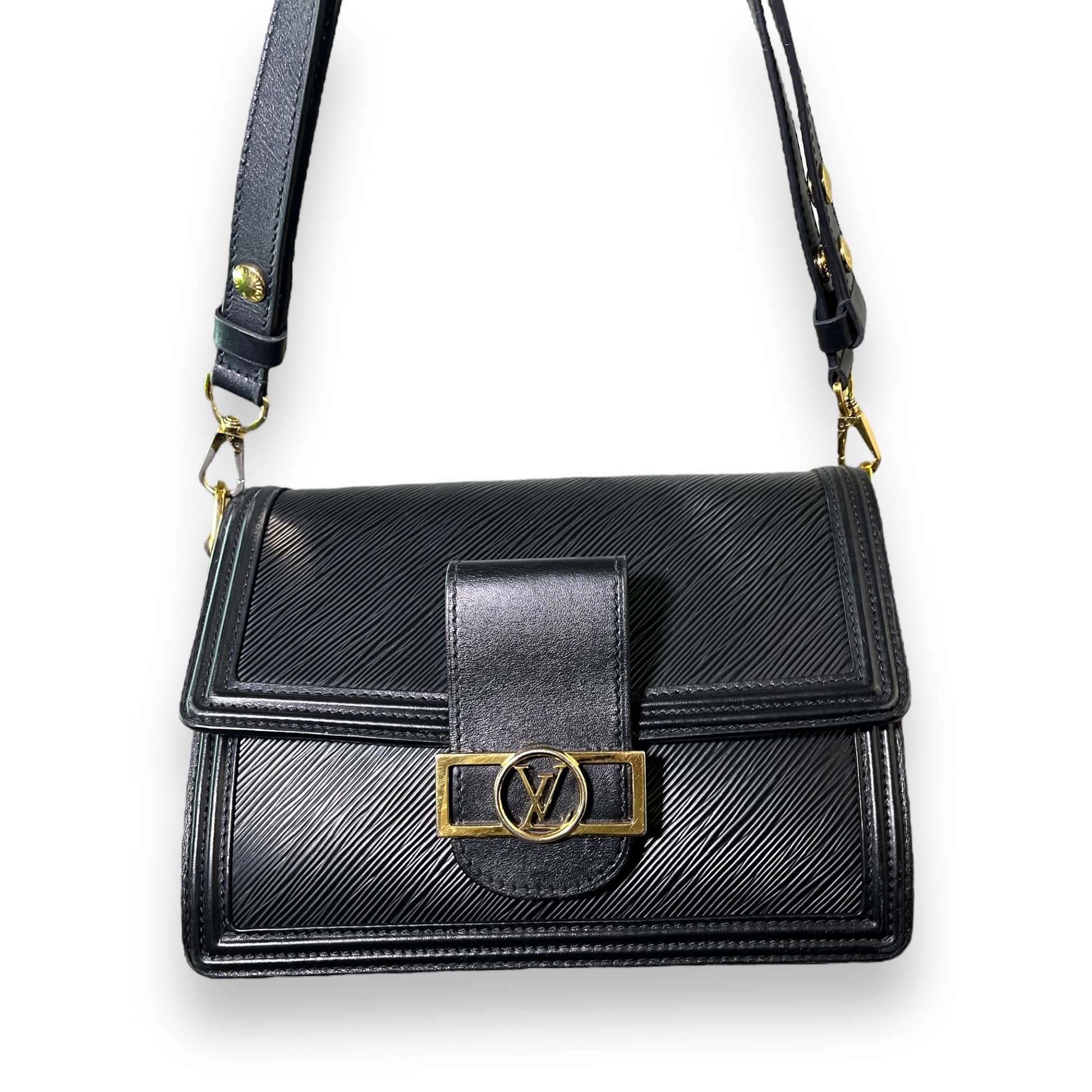 Louis Vuitton Dauphine MM Navy/ Black Epi Leather Bag, Luxury